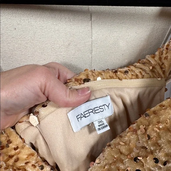 Fairiesty Off Shoulder Split Sequin Mermaid Dress - Picture 3 of 5